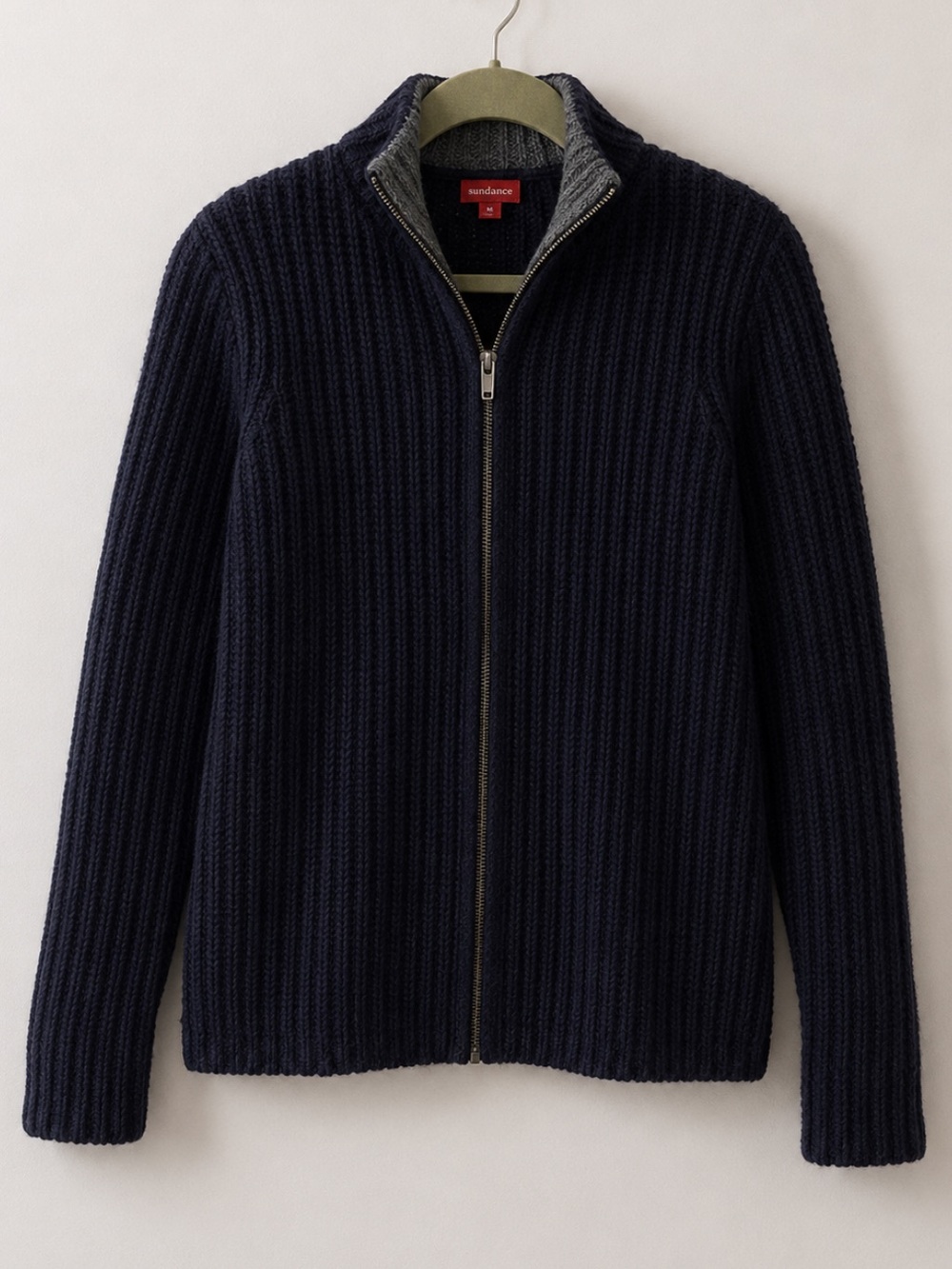 Sundance Men’s Wool Knit Sweater Jacket